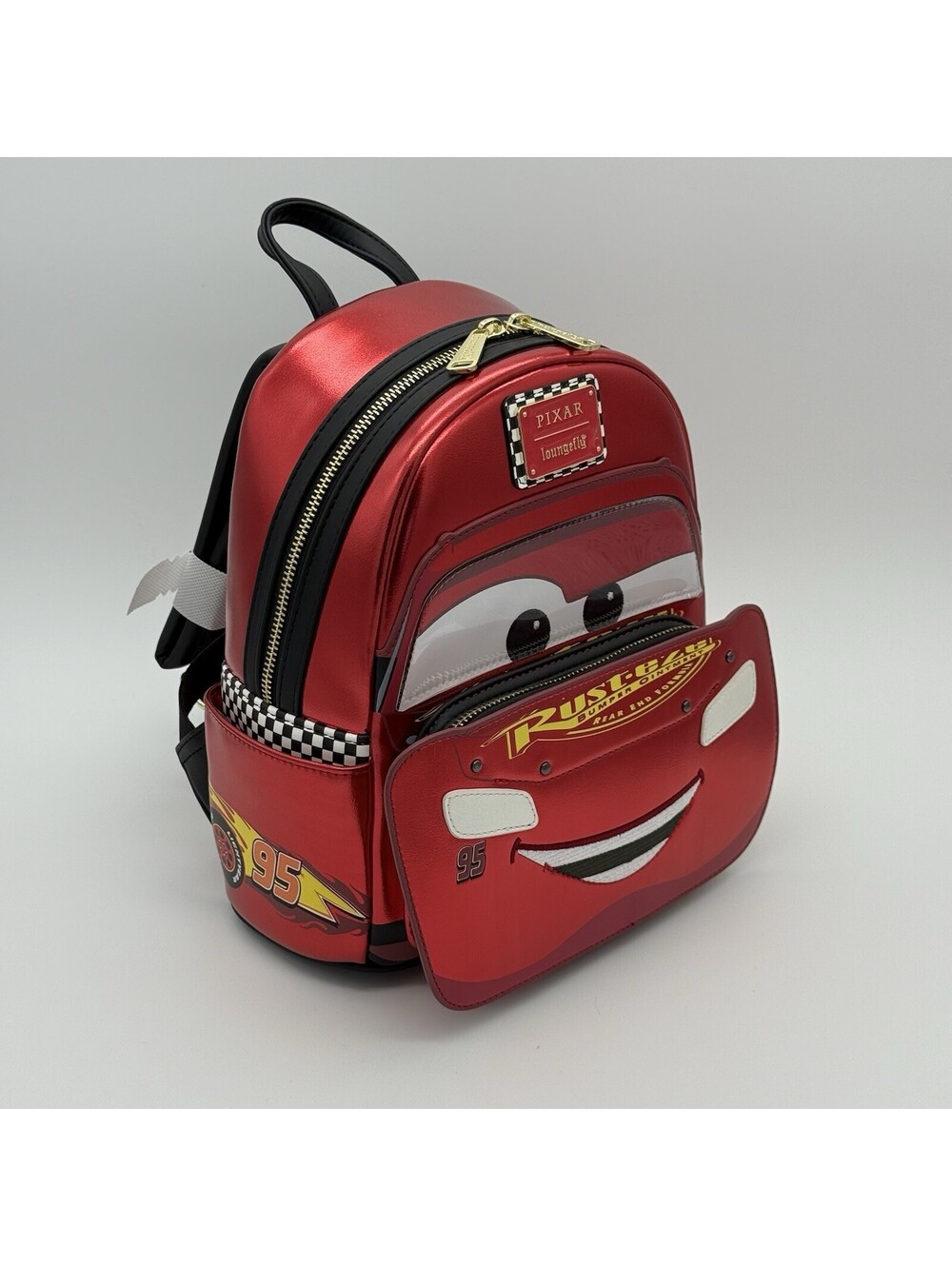 Loungefly Disney Pixar Cars Metallic Lightning McQueen Cosplay Mini Backpack NWT